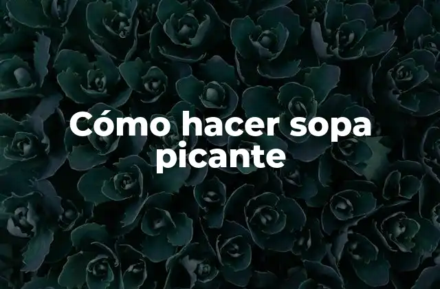 Cómo Hacer Sopa Picante
