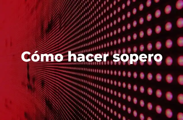 ¿Qué es un sopero?