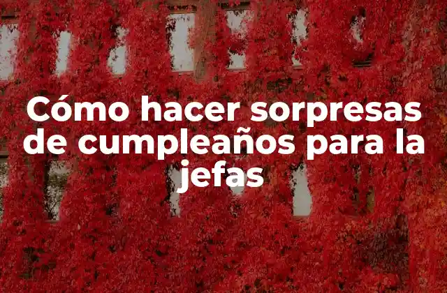 Cómo Hacer Sorpresas de Cumpleaños para la Jefas