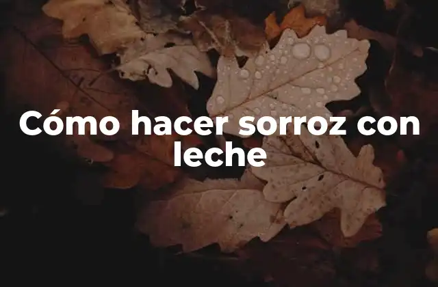 Cómo Hacer Sorroz con Leche