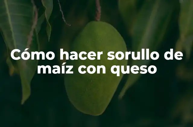 Cómo Hacer Sorullo de Maíz con Queso