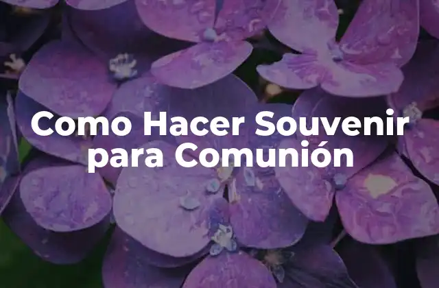 Como Hacer Souvenir para Comunión