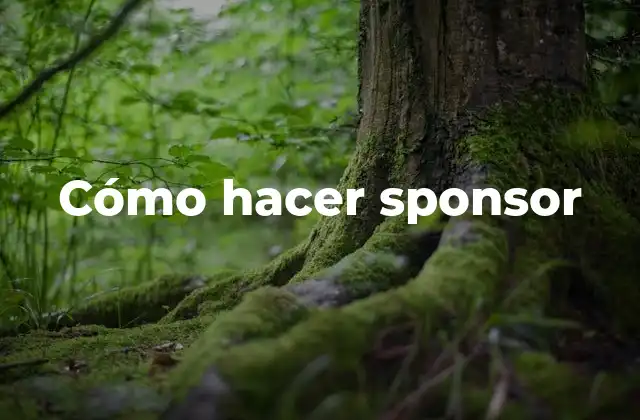 Cómo Hacer Sponsor