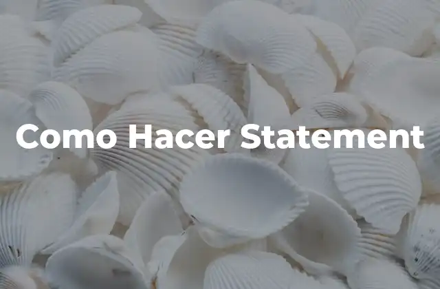 Como Hacer Statement 2 ¿Qué es un Statement?