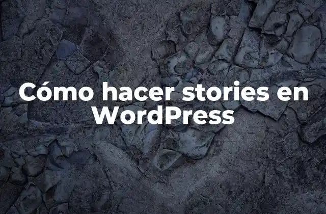 Cómo hacer stories en WordPress