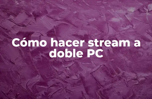 Cómo Hacer Stream a Doble Pc