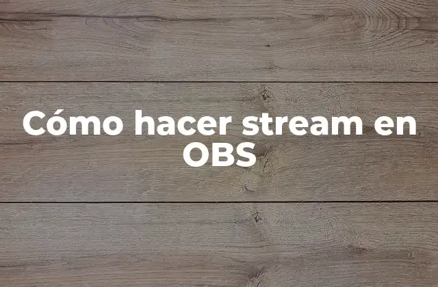 Cómo Hacer Stream en Obs