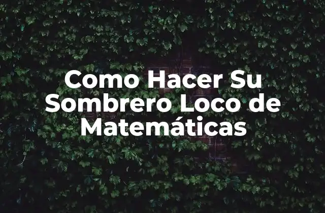 Como Hacer Su Sombrero Loco de Matemáticas