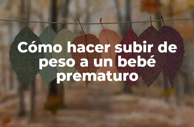 Cómo Hacer Subir de Peso a un Bebé Prematuro