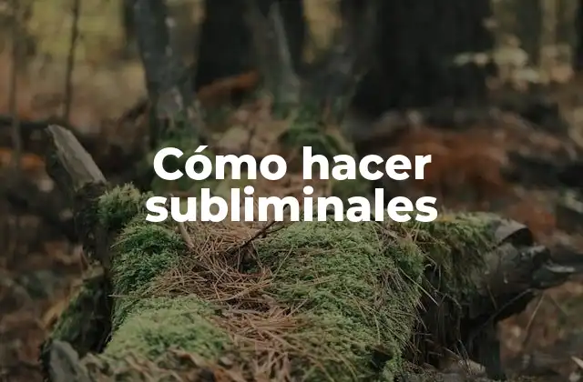 Cómo Hacer Subliminales