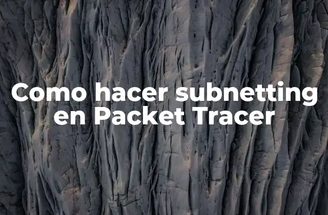 Como Hacer Subnetting en Packet Tracer