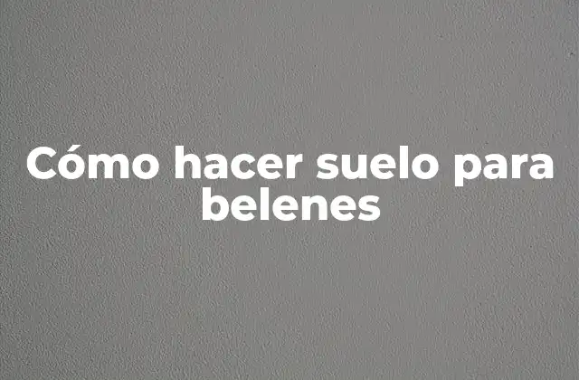 Cómo Hacer Suelo para Belenes