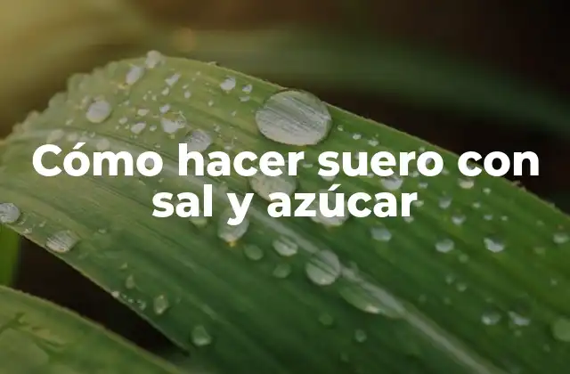 Cómo Hacer Suero con Sal y Azúcar