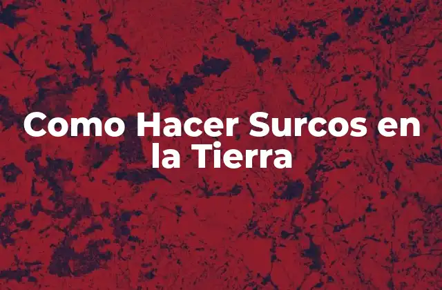 Como Hacer Surcos en la Tierra