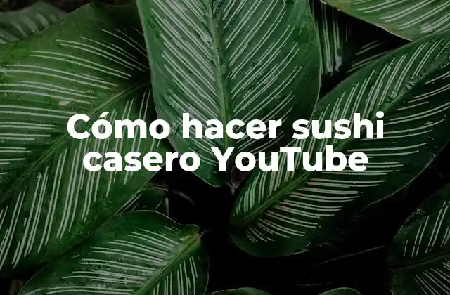 Cómo Hacer Sushi Casero Youtube