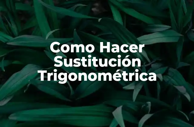 Como Hacer Sustitución Trigonométrica 2 ¿Qué es la Sustitución Trigonométrica?