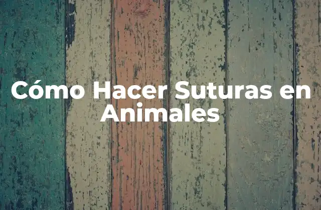 Cómo Hacer Suturas en Animales
