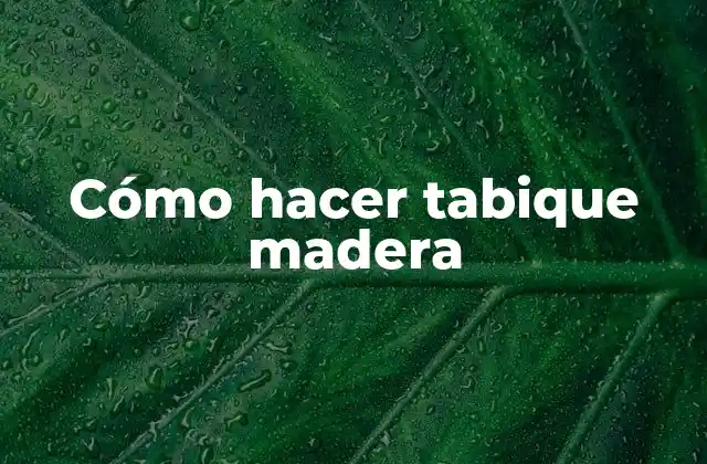 Cómo Hacer Tabique Madera 2 ¿Qué es un tabique madera y para qué sirve?