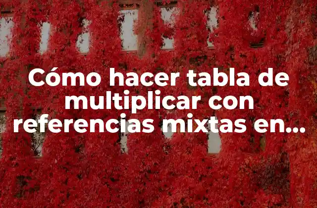 Cómo Hacer Tabla de Multiplicar con Referencias Mixtas en Excel 2 Cómo hacer tabla de multiplicar con referencias mixtas en Excel