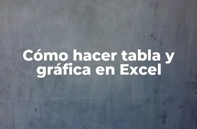 Cómo Hacer Tabla y Gráfica en Excel