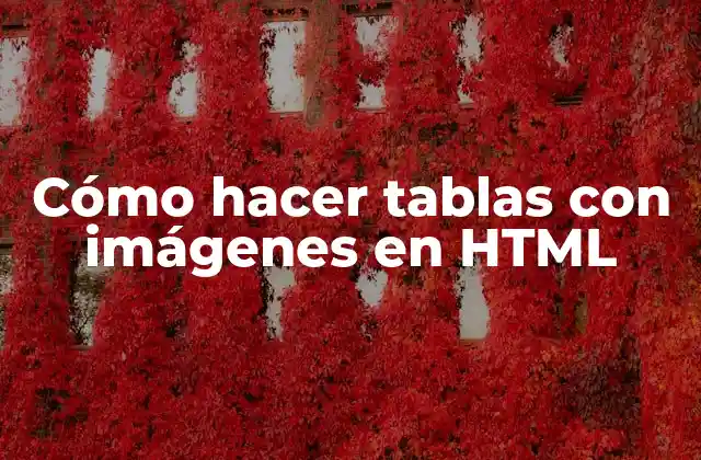 Cómo Hacer Tablas con Imágenes en Html