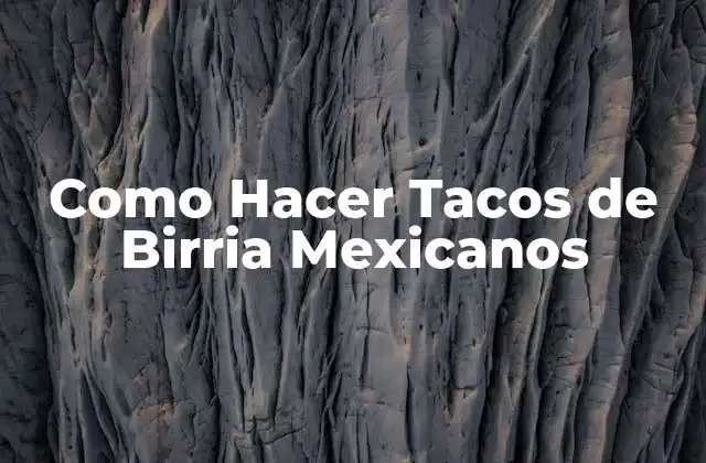 Como Hacer Tacos de Birria Mexicanos