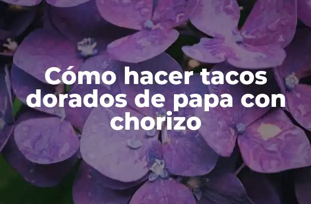 Cómo Hacer Tacos Dorados de Papa con Chorizo