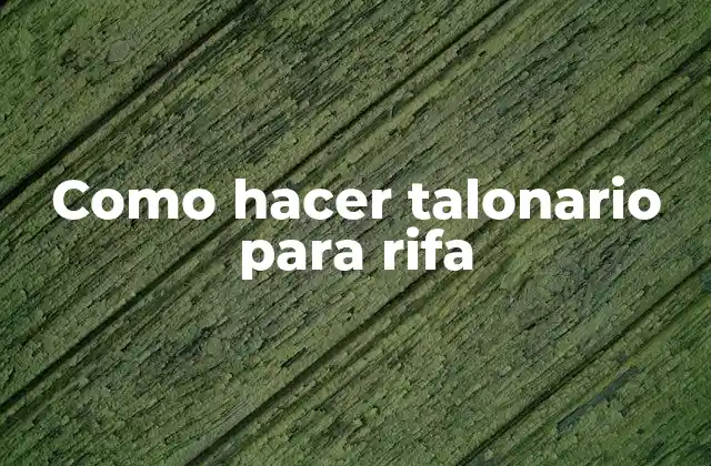 Como Hacer Talonario para Rifa