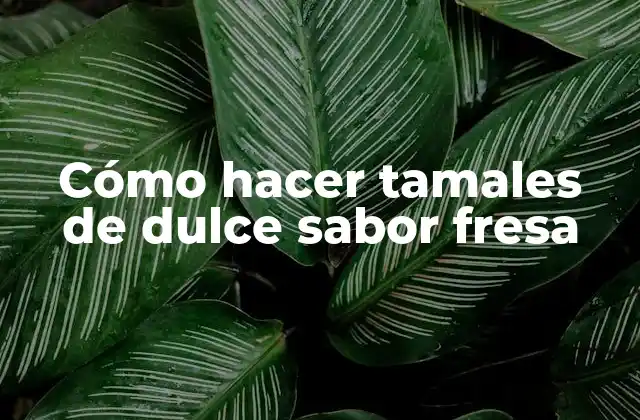 Cómo Hacer Tamales de Dulce Sabor Fresa