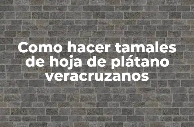 Como Hacer Tamales de Hoja de Plátano Veracruzanos