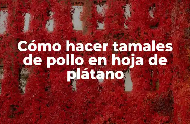 Cómo Hacer Tamales de Pollo en Hoja de Plátano