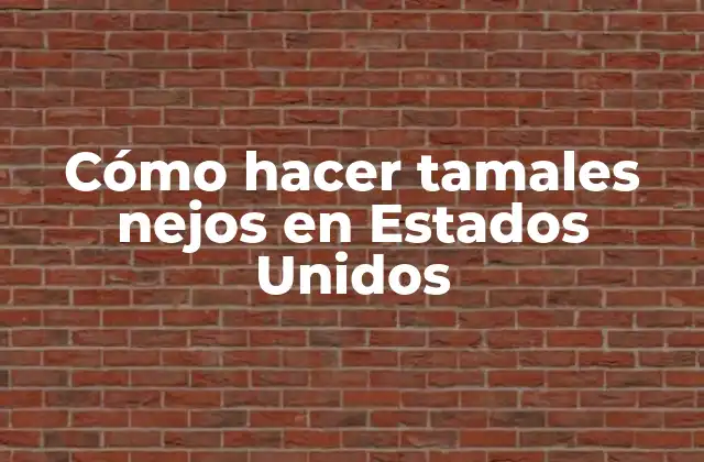 Cómo Hacer Tamales Nejos en Estados Unidos