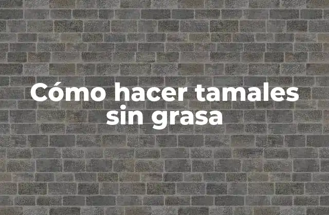 ¿Qué son los tamales sin grasa?