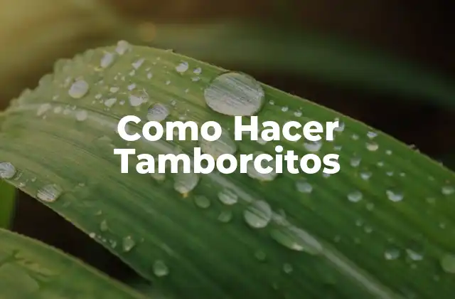 Como Hacer Tamborcitos