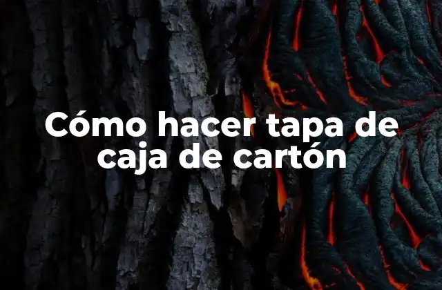 Cómo Hacer Tapa de Caja de Cartón