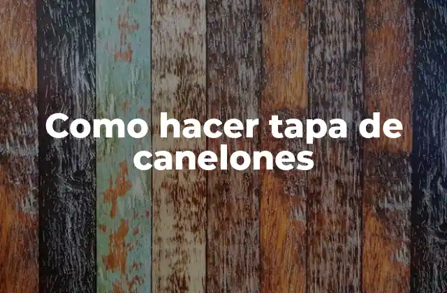 Como Hacer Tapa de Canelones