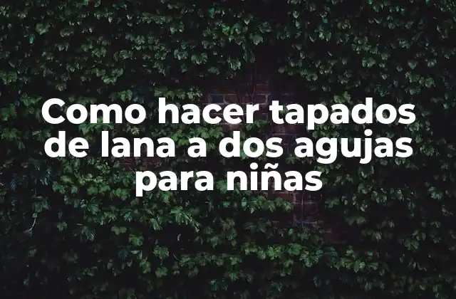 Como Hacer Tapados de Lana a Dos Agujas para Niñas