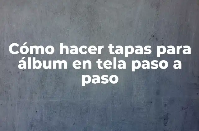 Cómo Hacer Tapas para Álbum en Tela Paso a Paso