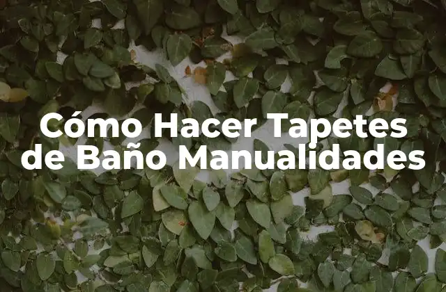 Cómo Hacer Tapetes de Baño Manualidades
