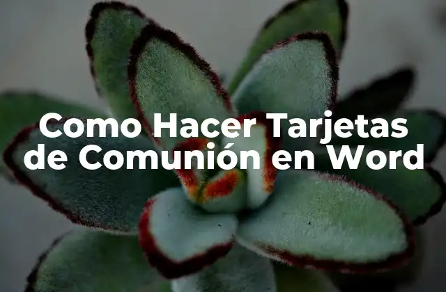 Como Hacer Tarjetas de Comunión en Word