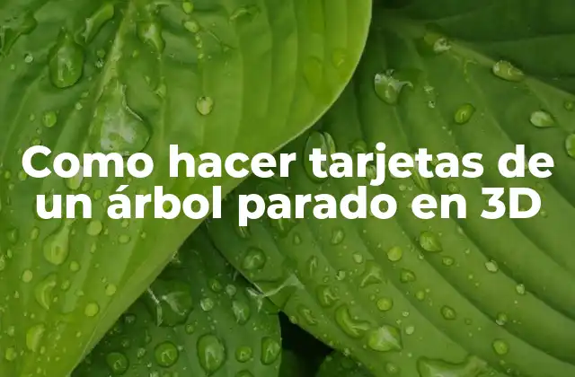 Como Hacer Tarjetas de un Árbol Parado en 3d