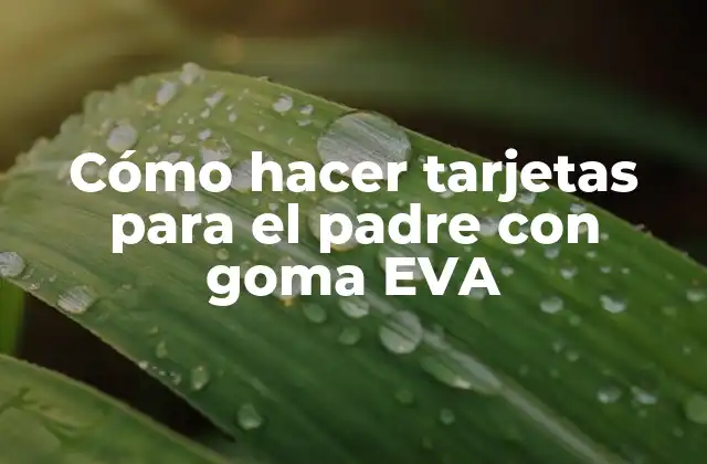 Cómo Hacer Tarjetas para el Padre con Goma Eva 2 Goma EVA: una introducción