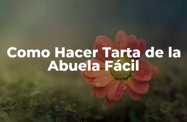 ¿Qué es la Tarta de la Abuela Fácil?