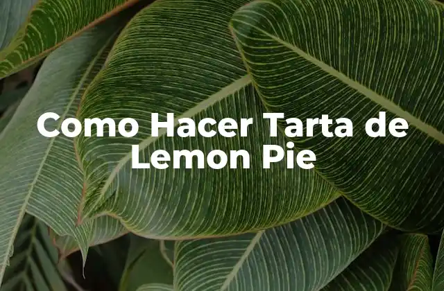 Como Hacer Tarta de Lemon Pie