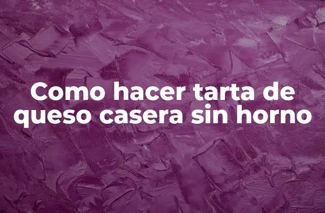 Como Hacer Tarta de Queso Casera sin Horno