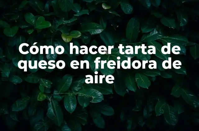 Cómo Hacer Tarta de Queso en Freidora de Aire