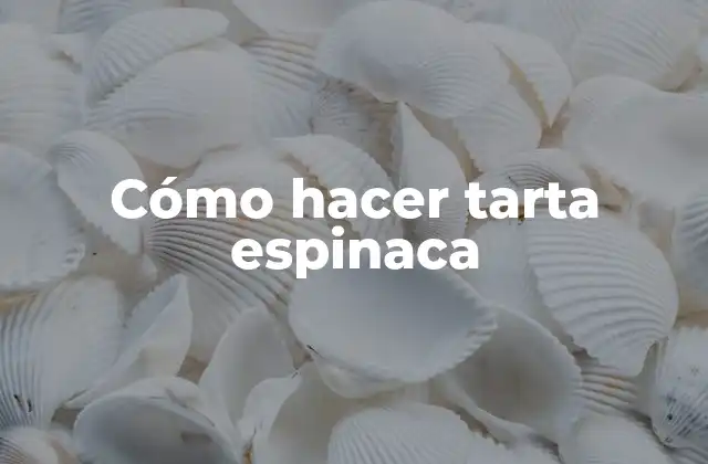 Cómo Hacer Tarta Espinaca