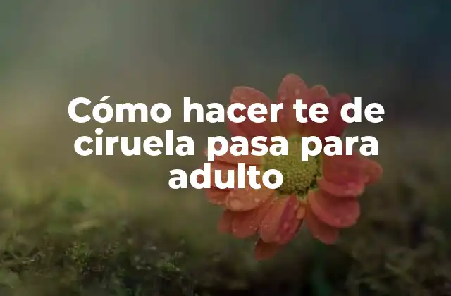 Cómo Hacer Te de Ciruela Pasa para Adulto