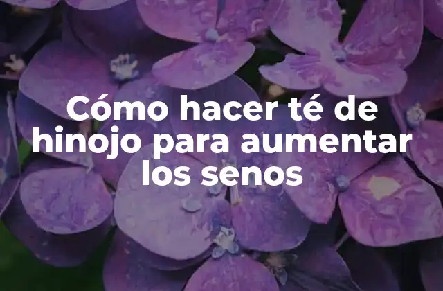 Cómo Hacer Té de Hinojo para Aumentar los Senos