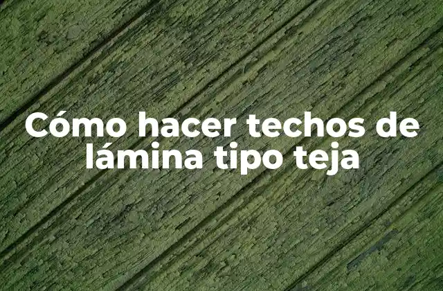 ¿Qué es un techo de lámina tipo teja?